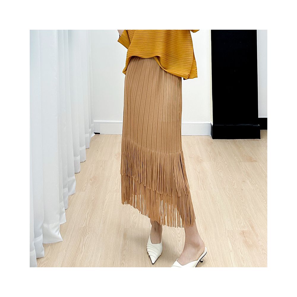 Homestay pleated foreign trade skirt children s 2025 summer new high end casual simple versatile slimming tassel skirt image 11