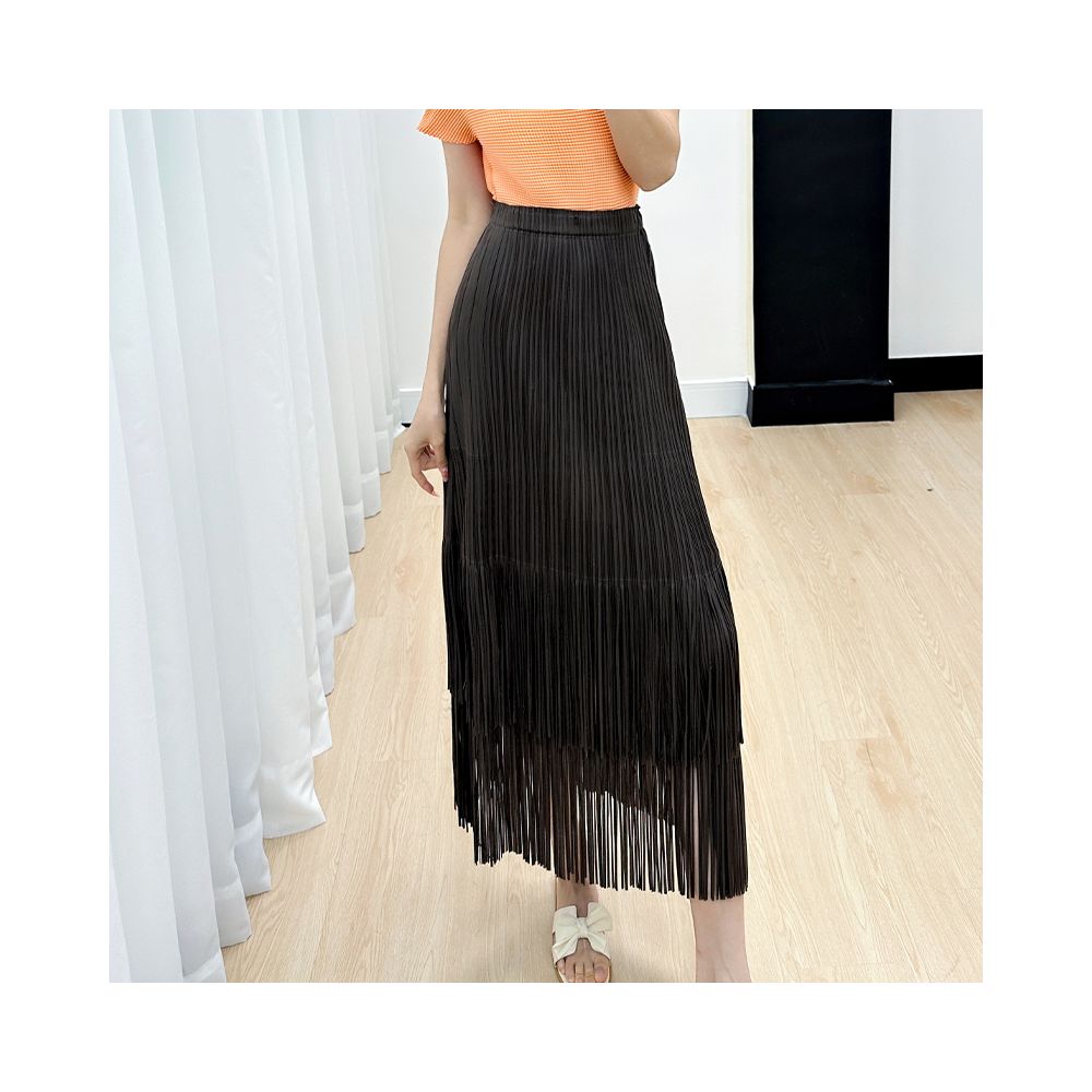 Homestay pleated foreign trade skirt children s 2025 summer new high end casual simple versatile slimming tassel skirt image 14