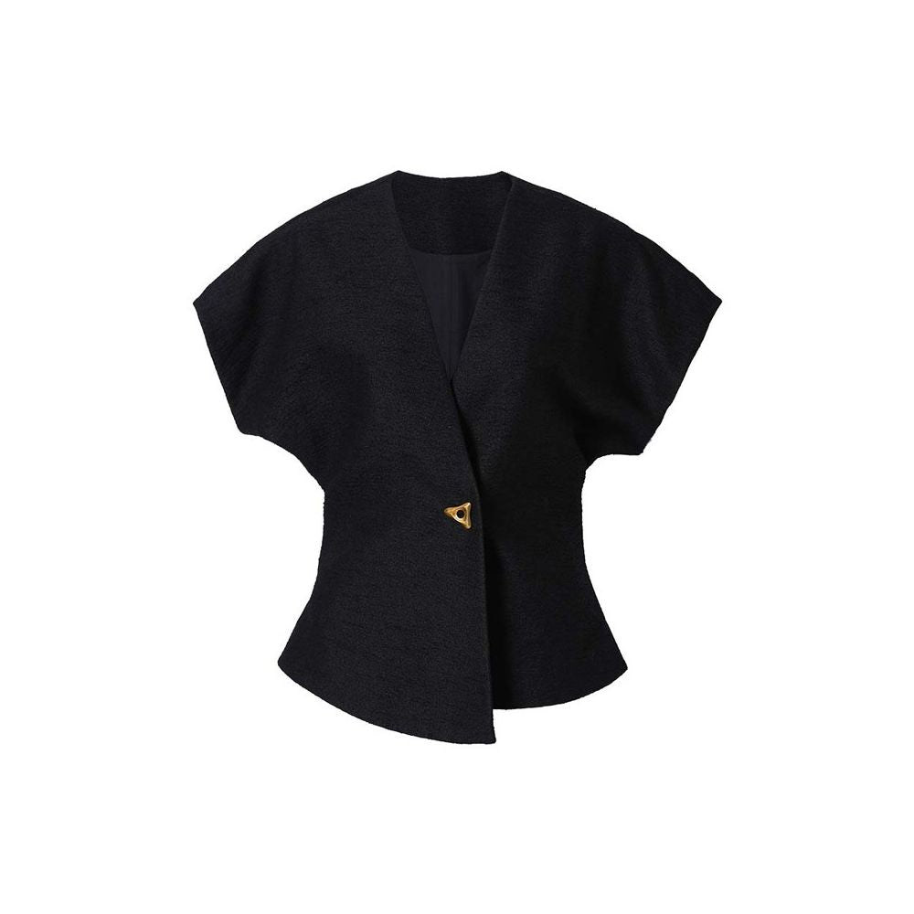 In stock Mogas cool and elegant temperament slim waist one button asymmetrical suit sleeveless vest for women image 22