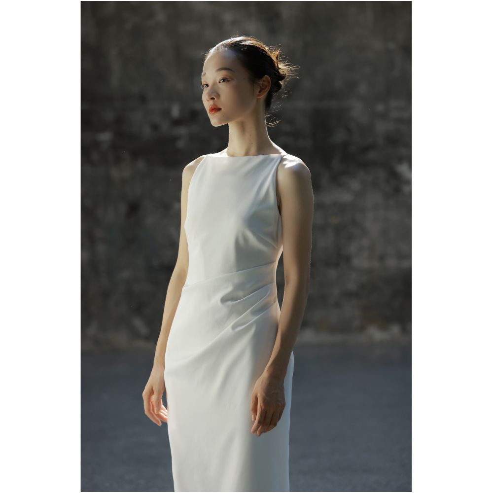 Cerfmia Little Deer Mia Tiffany French Strap Medium length Dress Summer Bride Engagement Red Dress Toast Dress image 4