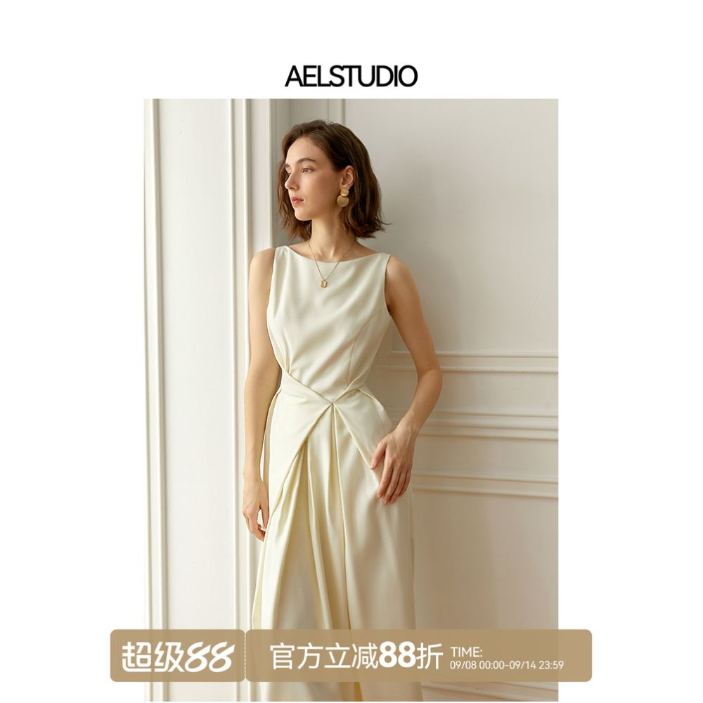 AEL bridesmaid certificate dress elegant sleeveless dress autumn summer 2025 new French texture dress women s annual meeting dress image 1
