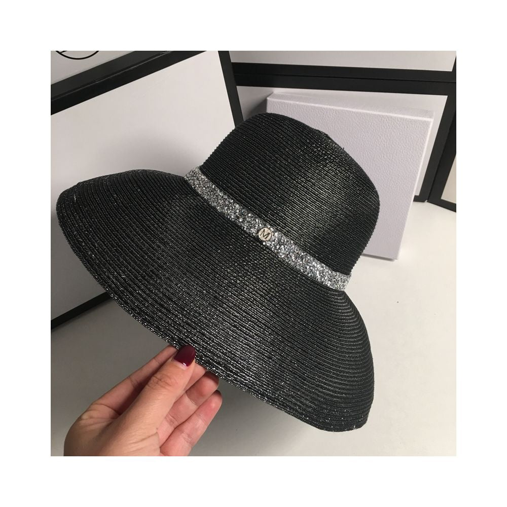 Asaya2160 : silk sun hat women's summer tide all-match foldable straw hat