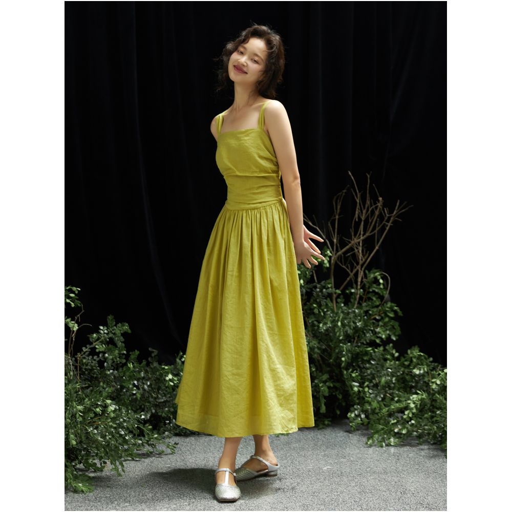April Day in the Human World White Hemp Cotton Set Retro Curved Waist Strap Skirt Small Lantern Sleeve Shirt for Women image 40