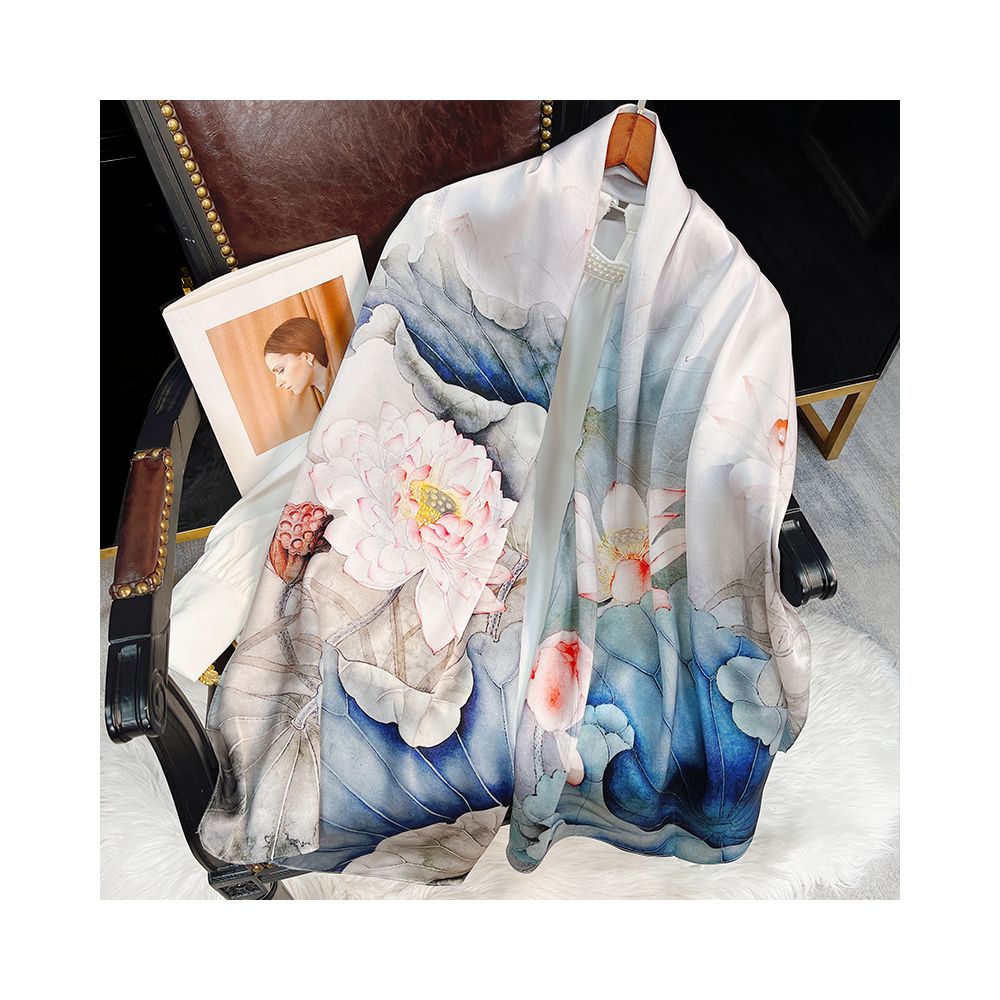 Asaya2144 : Silk scarf women's silk summer all-match mulberry silk Hangzhou silk mother shawl with scarf gift birthday gift