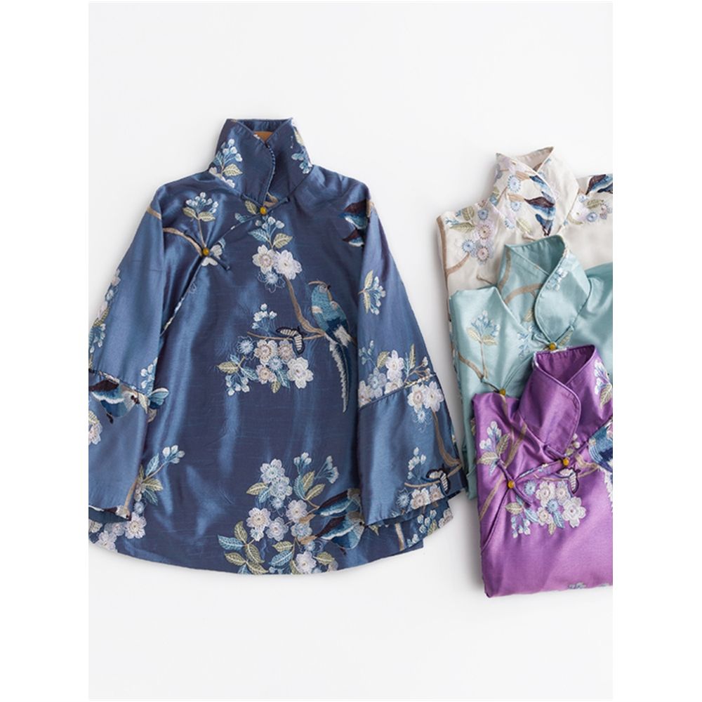 Zhendian Baby CPP211 Retro Chinese style Improved Tang Costume Inverted Big Sleeve Cheongsam Coat Embroidered Chinese Women s Clothing image 0