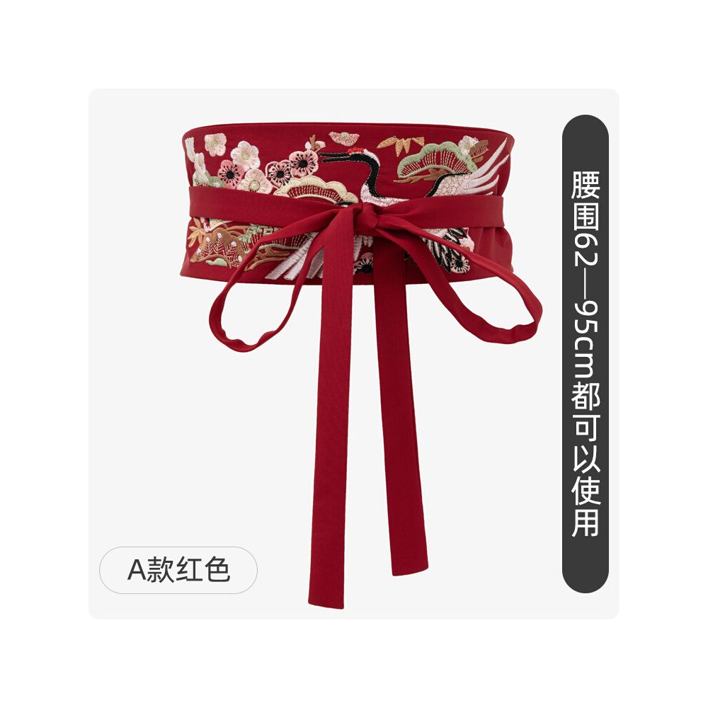 New Chinese style horse faced skirt dress with red embroidered Hanfu waistband women s skirt accessories palace retro Chinese style image 7