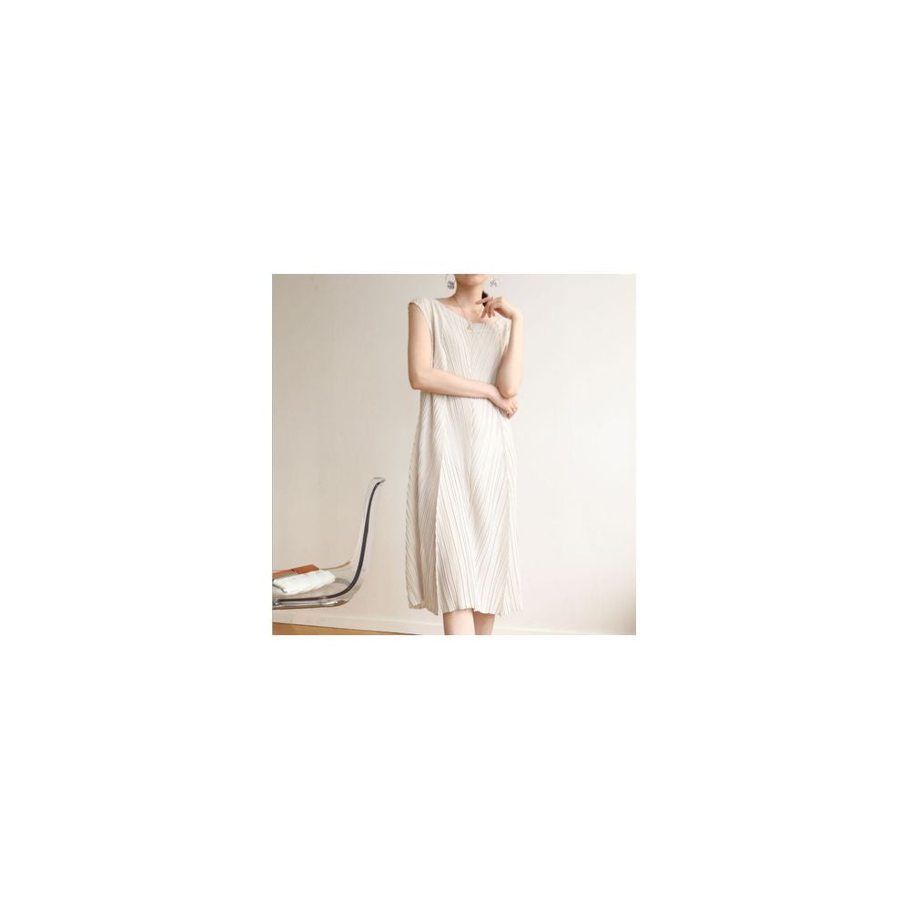 The pleated clothing manufacturer directly supplies high end pleated simple and fashionable dresses for summer style image 6