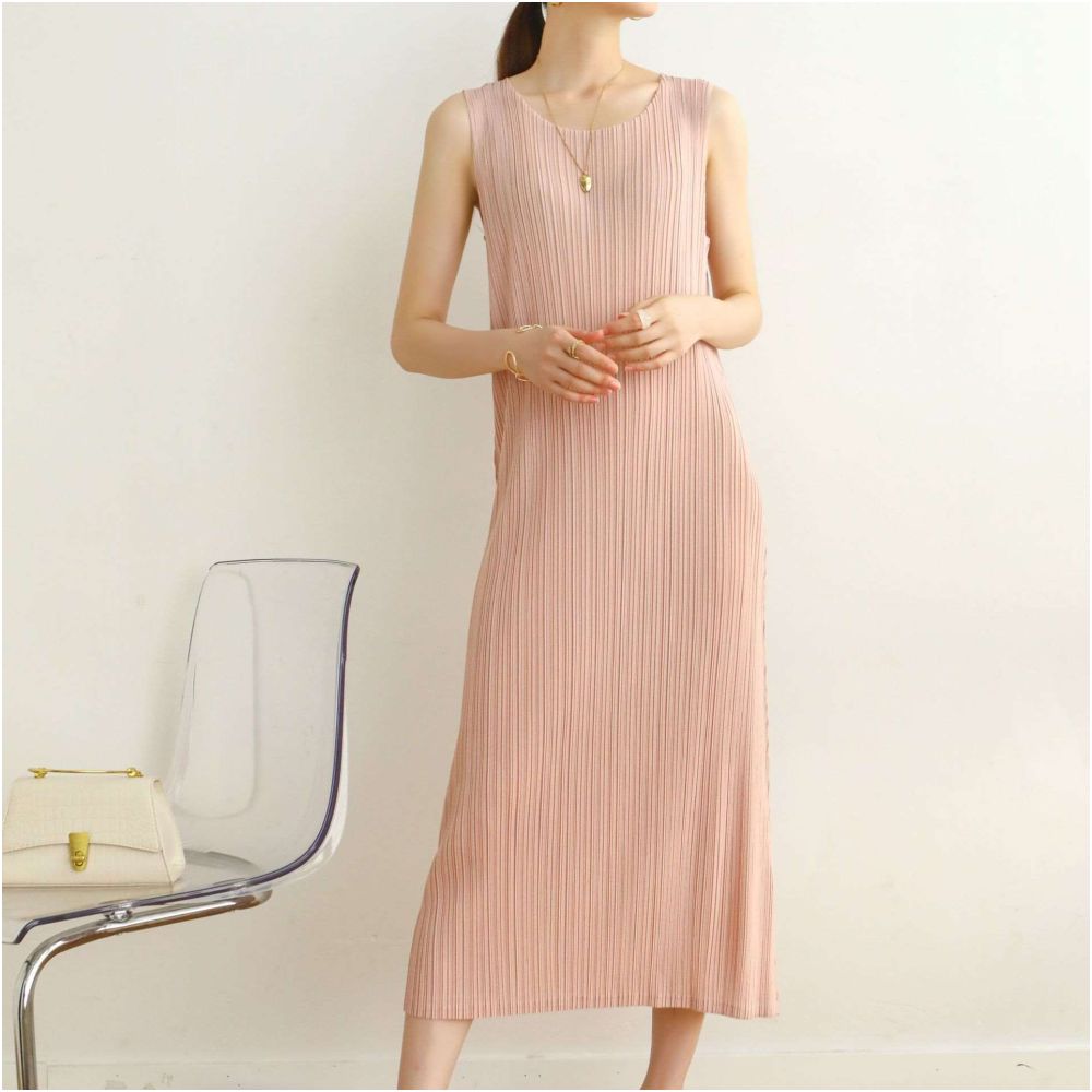 summer ins style Miyake pleated fashion sleeveless figure fl image 1