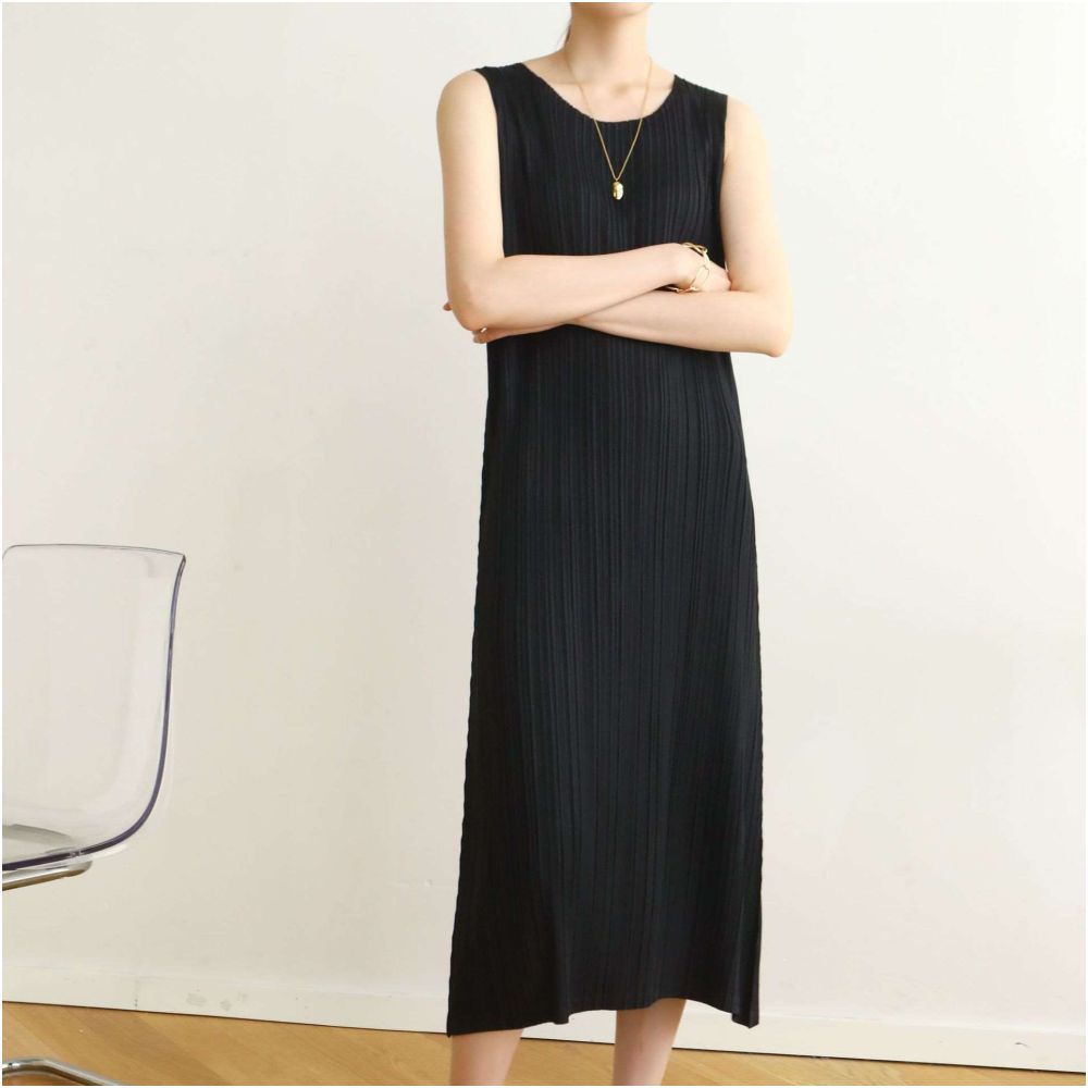 summer ins style Miyake pleated fashion sleeveless figure fl image 7