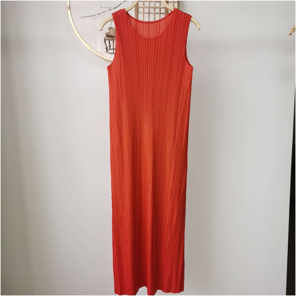 summer ins style Miyake pleated fashion sleeveless figure fl image 18
