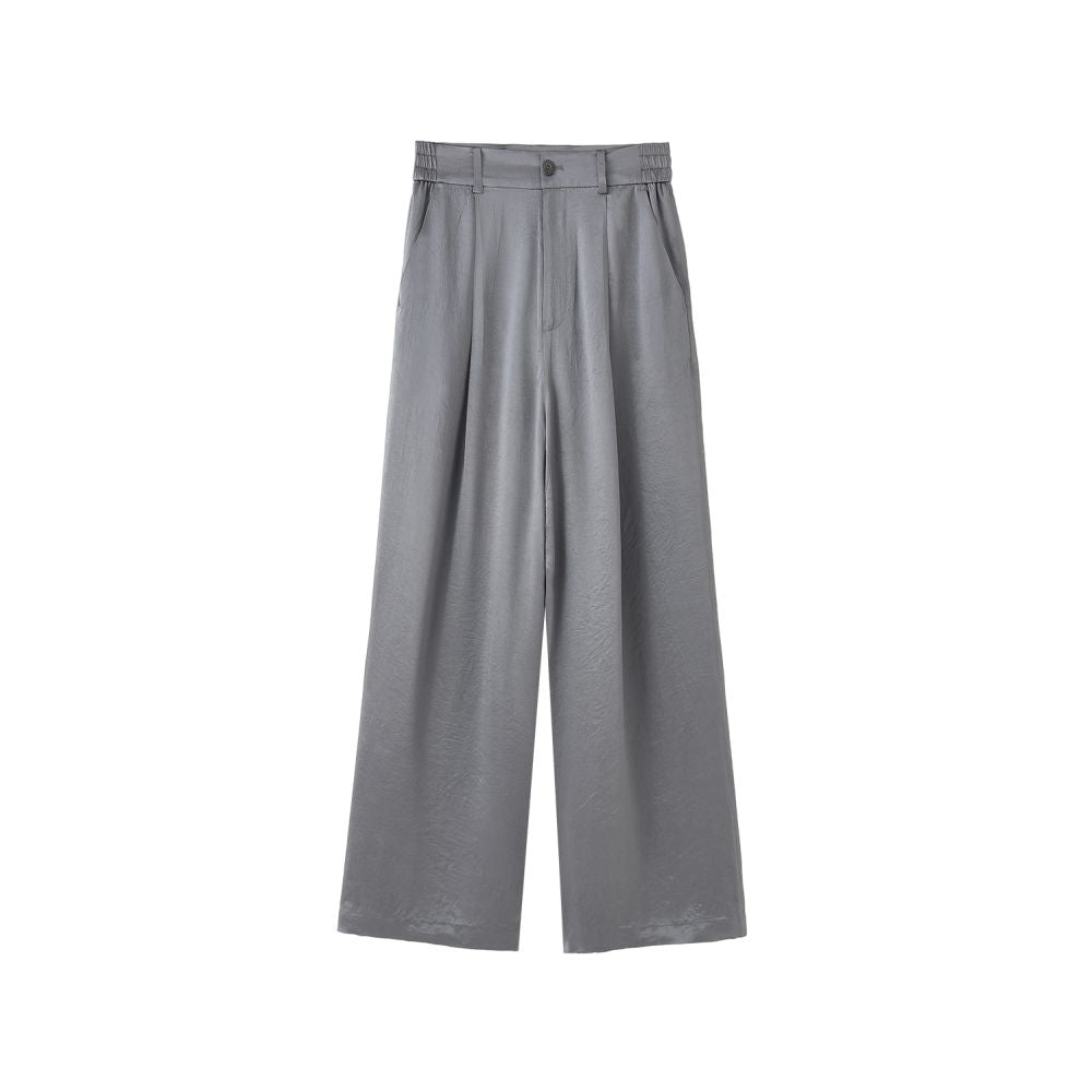 COMMON VALUE Japan Imported 100 Satin Acetate Pants High Grade Gloss Natural Texture Wide Leg Pants image 26