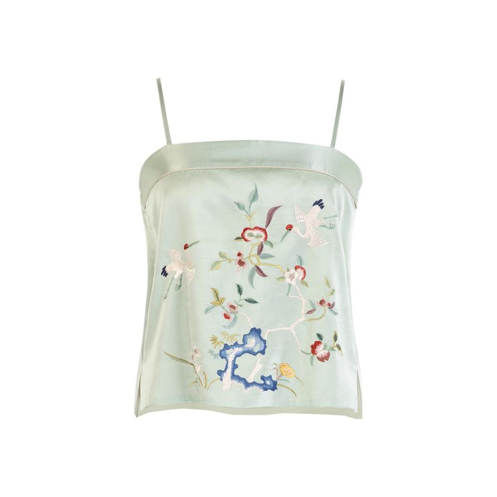 Xiantao Yinhe One City Wind Plush Spring and Summer Silk Heavy Industry Xianhe Embroidery Retro Chinese Style Inner Strap strapless image 5