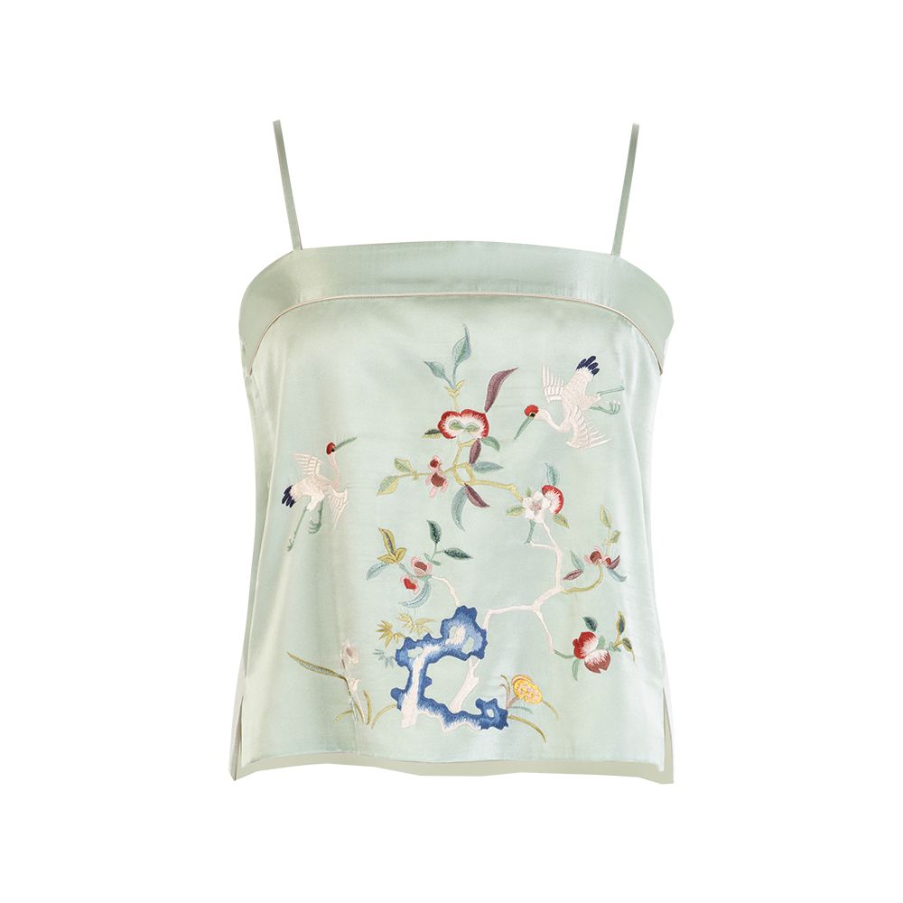 Xiantao Yinhe One City Wind Plush Spring and Summer Silk Heavy Industry Xianhe Embroidery Retro Chinese Style Inner Strap strapless image 10