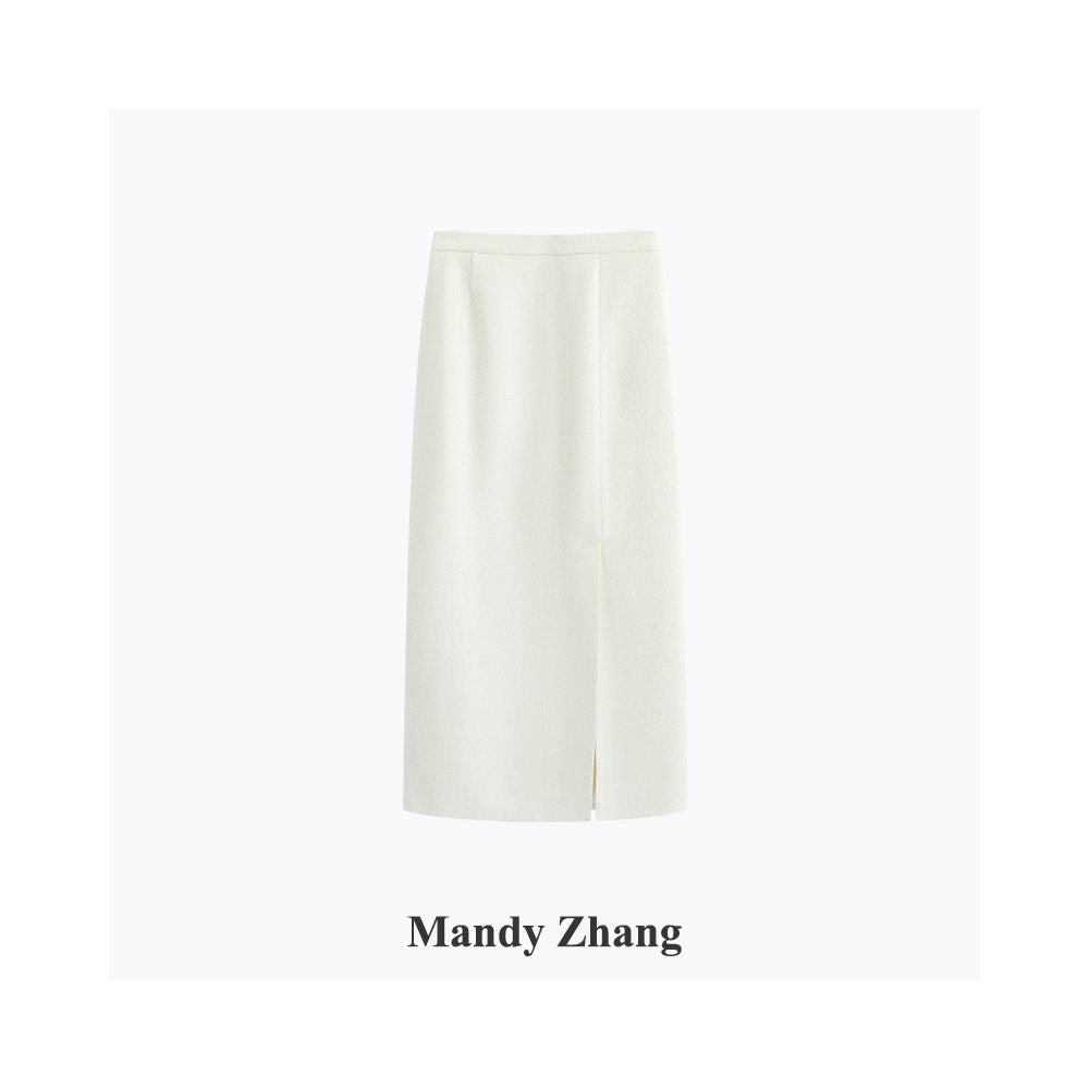 Mandy Zhang a wealthy heiress in black wool with a small fragrance style wearing a dress and a short jacket with a bow and waist for women in autumn and winter image 33