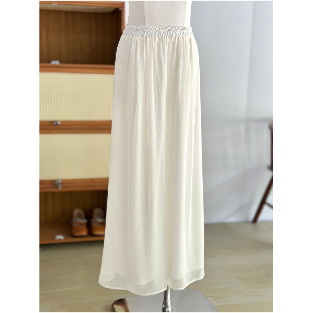 New Chinese style white elegant fairy style wide leg pants for women in summer thin Tencel straight tube hanging down feeling skirt pants casual pants image 10