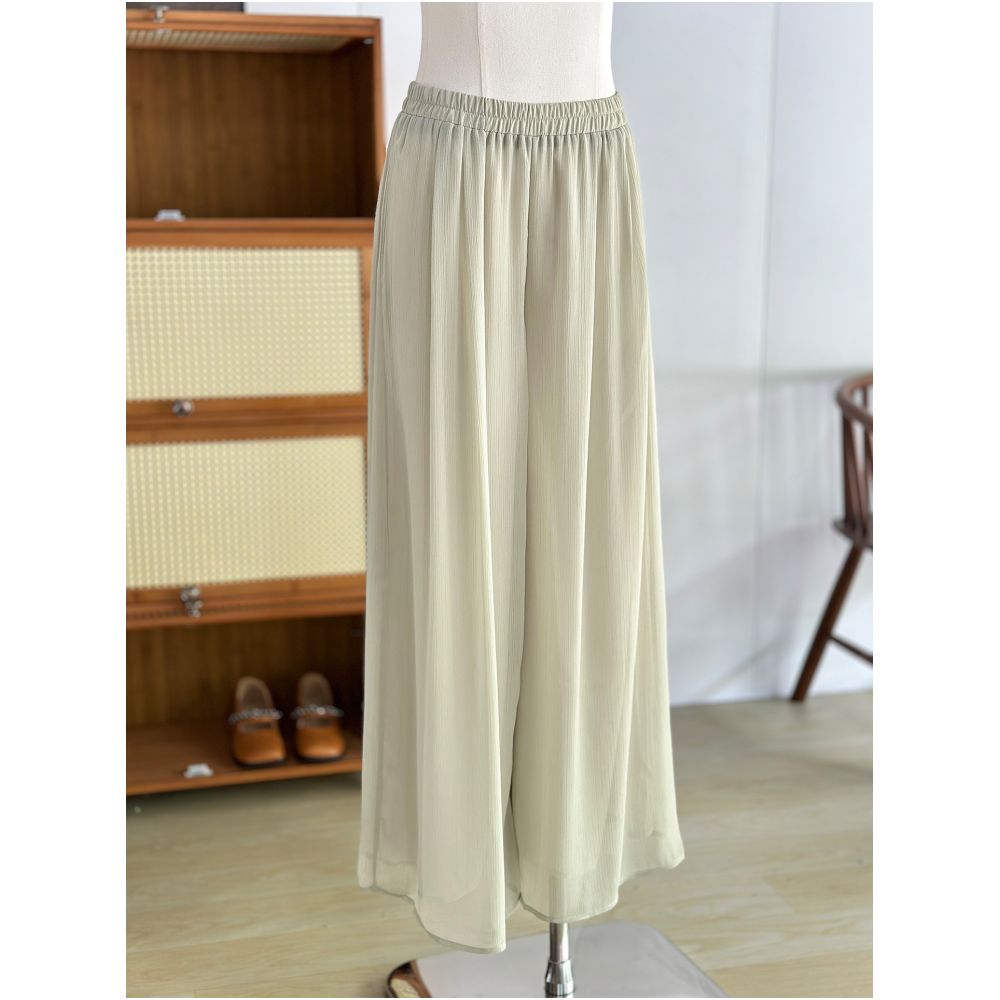 New Chinese style white elegant fairy style wide leg pants for women in summer thin Tencel straight tube hanging down feeling skirt pants casual pants image 12
