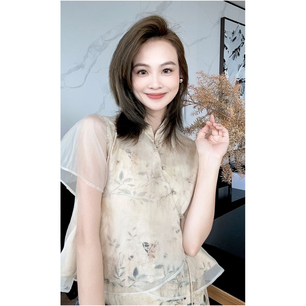 Meiyang clearance special sale picking up leaks Lanting sequence cheongsam set flower and bird stand collar top half skirt image 27