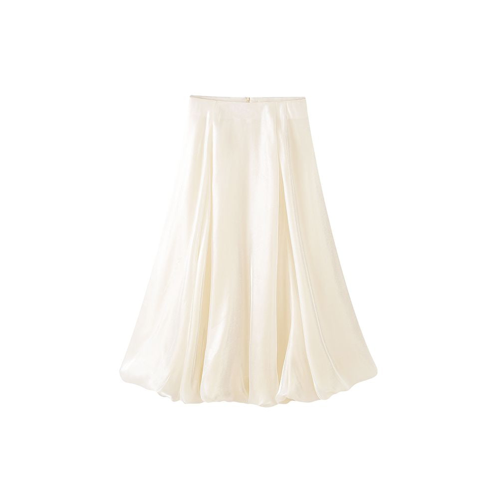 COMMON VALUE Sparkling Blossoms Half body Skirt with Folded Moonlight Yarn Versatile and Slim A line Large Swing Skirt image 7