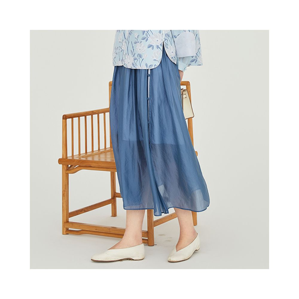 Floating Cloud Hall Wind refreshing Chinese style button blue printed short jacket women 2025 autumn national style Zen Zen clothing image 23