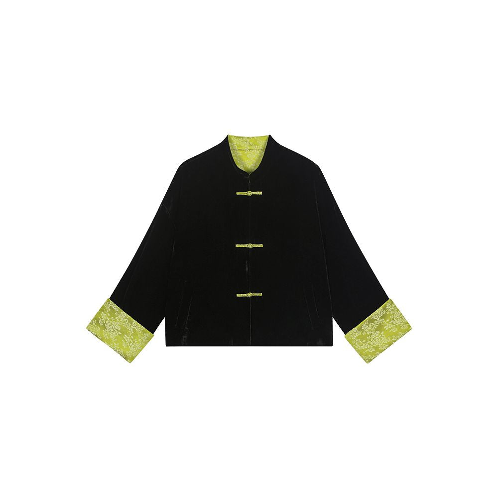 ASAYA1826  Ruyi Lianyun Spring 2023 New Velvet Disc Button Short Coat Women's Vintage New Chinese Loose Top