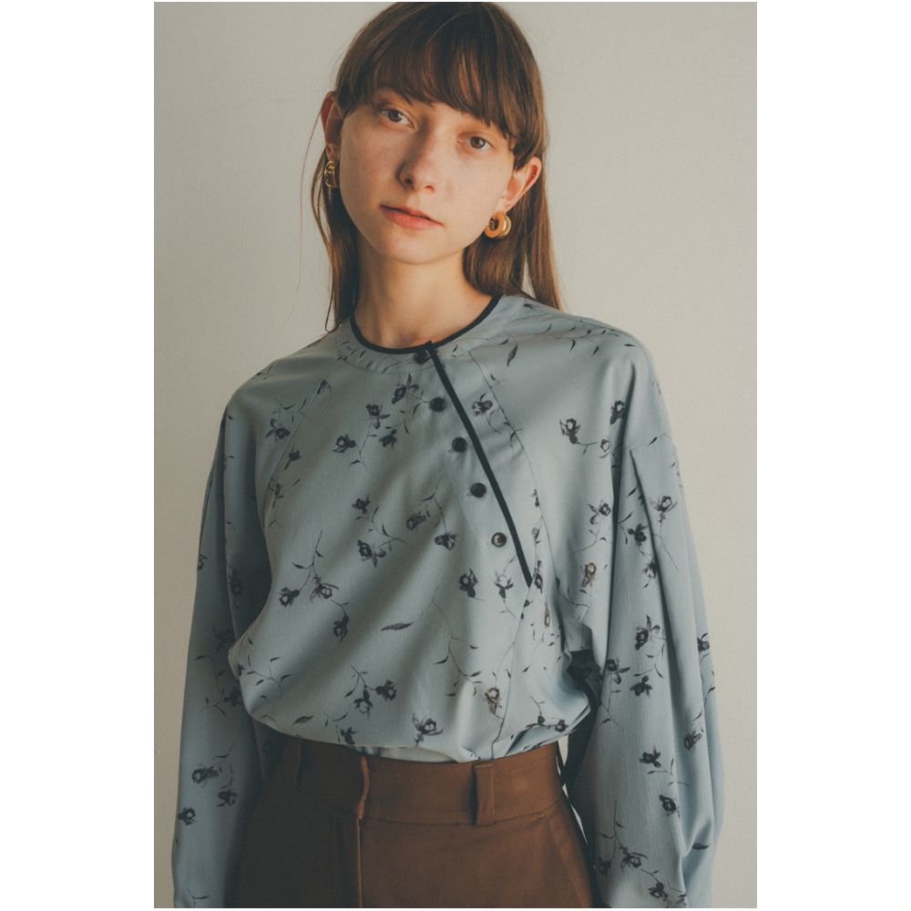 Special Offer Reward for Vitality Girl Solo Chinese Slant Button Round Neck Shirt Lantern Sleeves Sweet Casual Flower Top for Women image 7