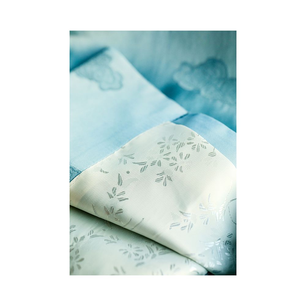 Taozhiyaoyao 2023 Spring Plum Orchid and Bamboo National Tide New Chinese Style Literary Acetate Three Dimensional Flower Improved Cheongsam Skirt Solid Color image 4