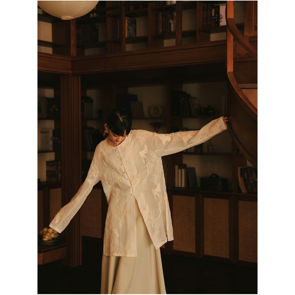 Songhe Changchun Embroidered Long Shirt New Chinese Style Shirt CHARMMY YE Playful Design New Dress image 6