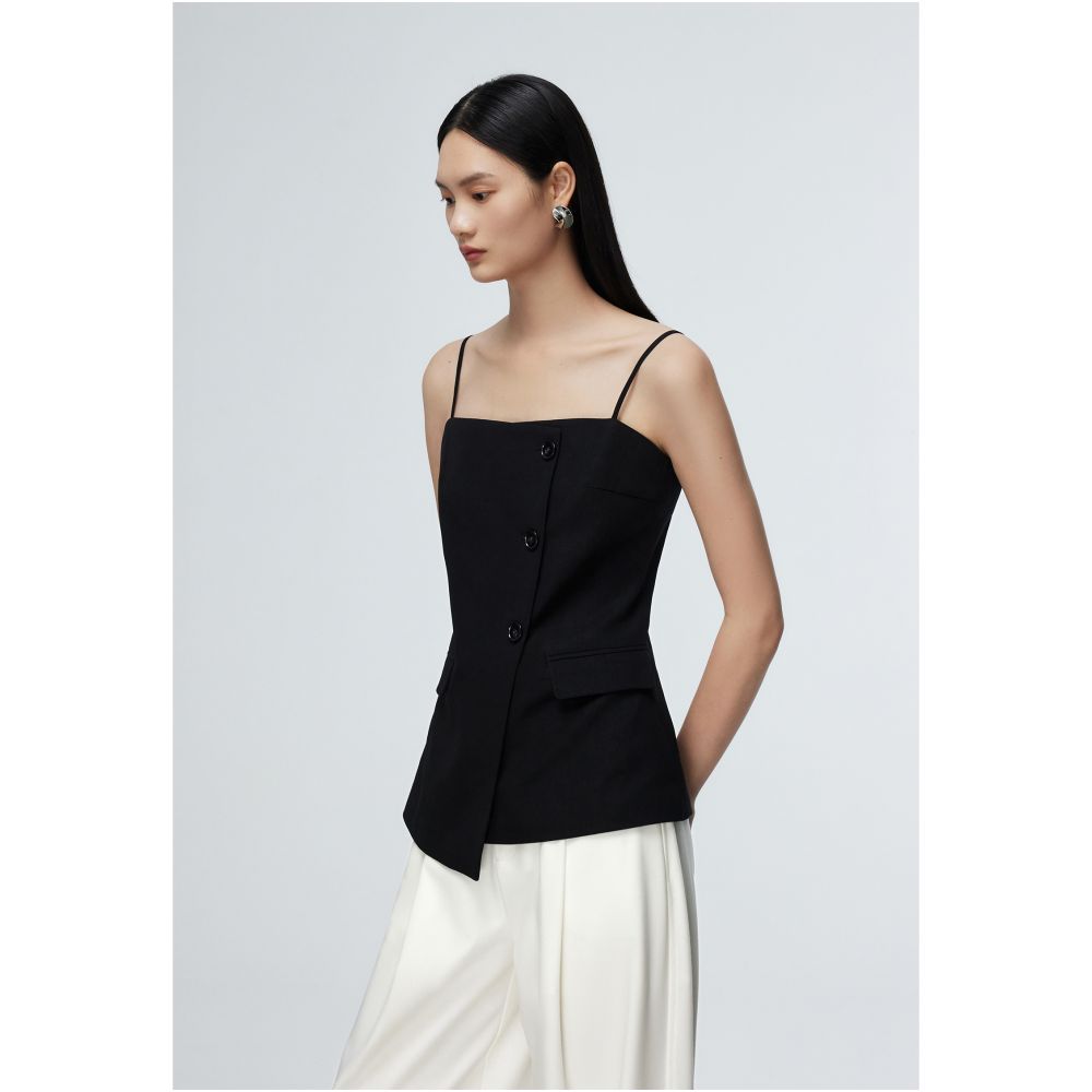 MOLYCHO Irregular Design Suit Vest Women s Summer Outerwear Sleeveless Strap Top image 11