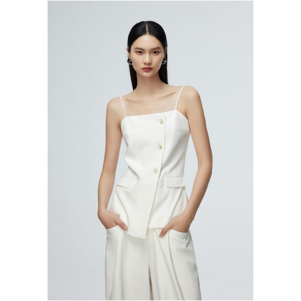 MOLYCHO Irregular Design Suit Vest Women s Summer Outerwear Sleeveless Strap Top image 12