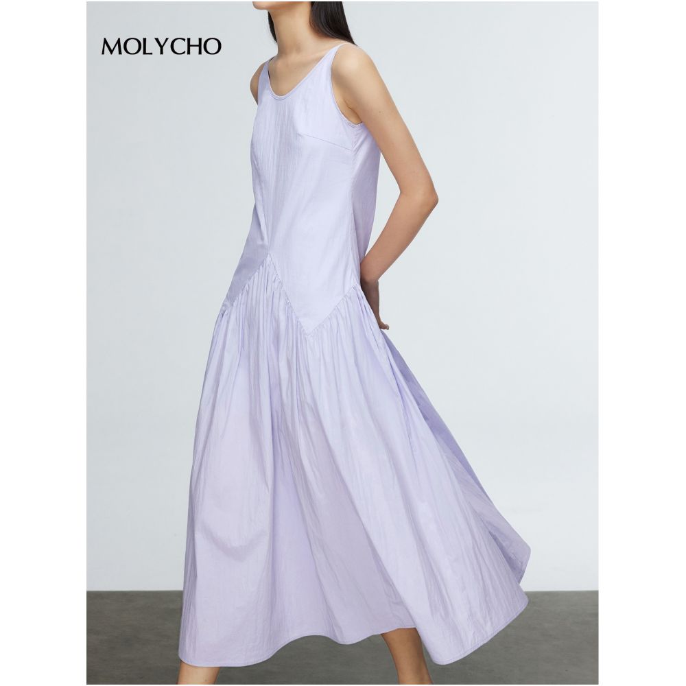 MOLYCHO holiday style loose suspender dress for women in summer tall design splicing slim big swing skirt image 1