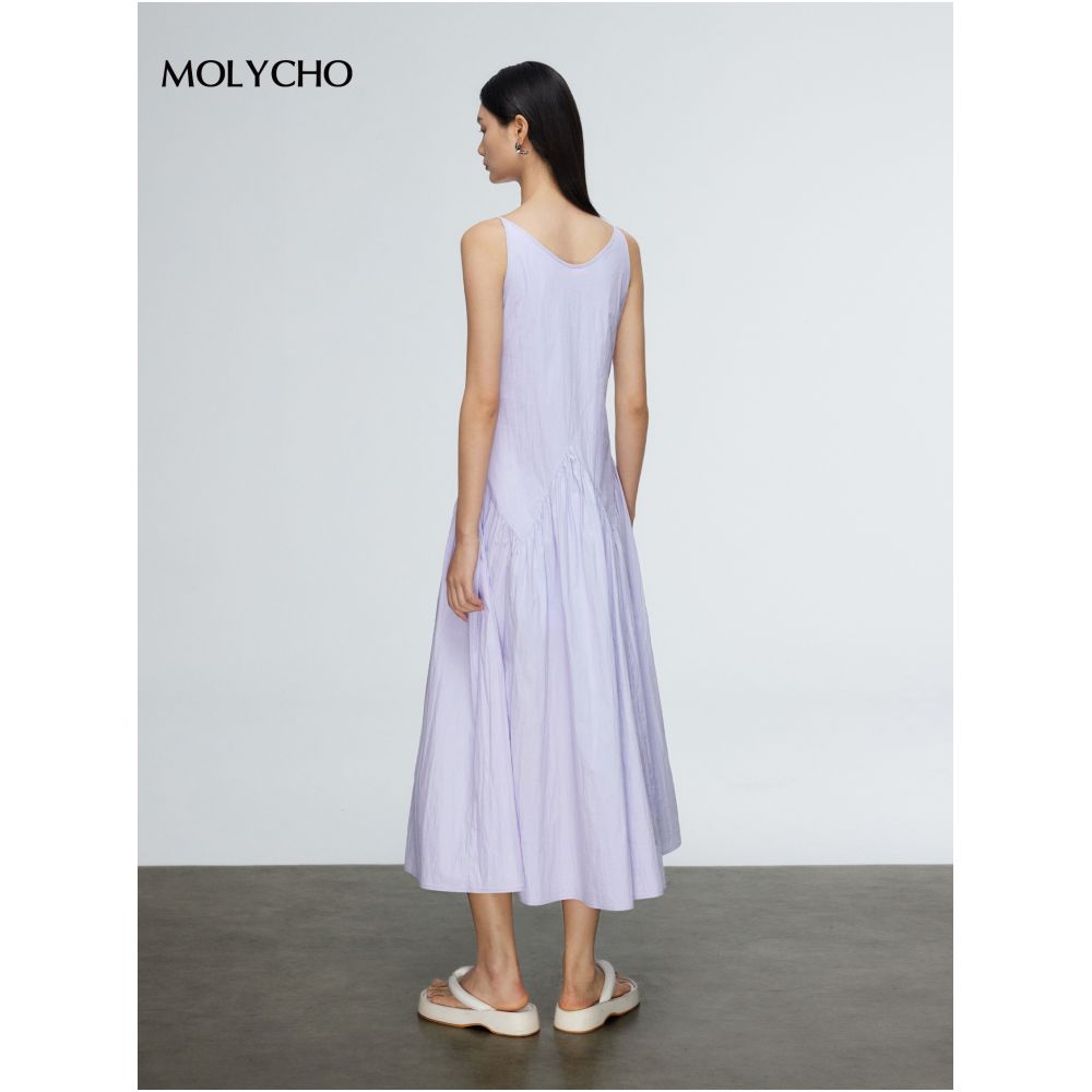 MOLYCHO holiday style loose suspender dress for women in summer tall design splicing slim big swing skirt image 5