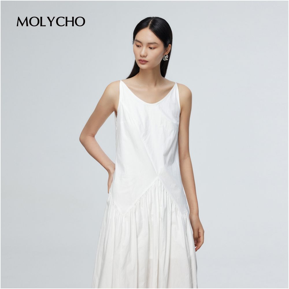 MOLYCHO holiday style loose suspender dress for women in summer tall design splicing slim big swing skirt image 11