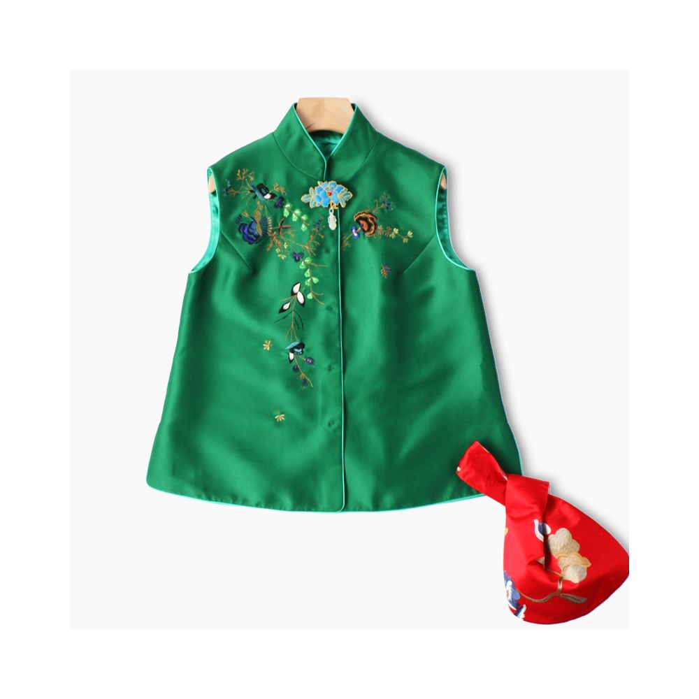Town Store Baby PCY1380 Chinese Retro Stand up Collar Double breasted Vest Embroidered Camry Shoulder Embroidered Small Shirt Spring and Autumn Winter Women image 31