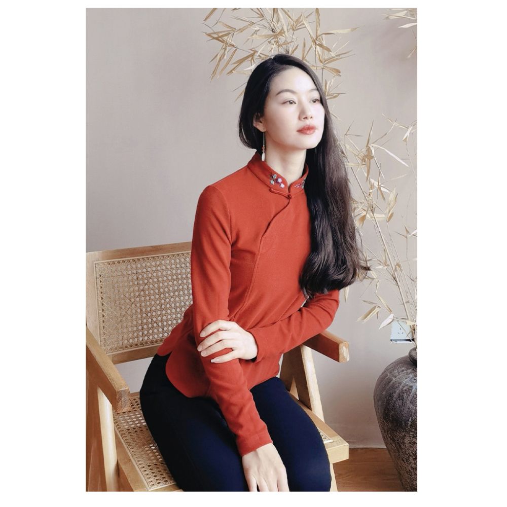 Mo Shang Lan Bu s life is rare one confidant two new Chinese Hanfu national style embroidered base shirt women s top trend image 73
