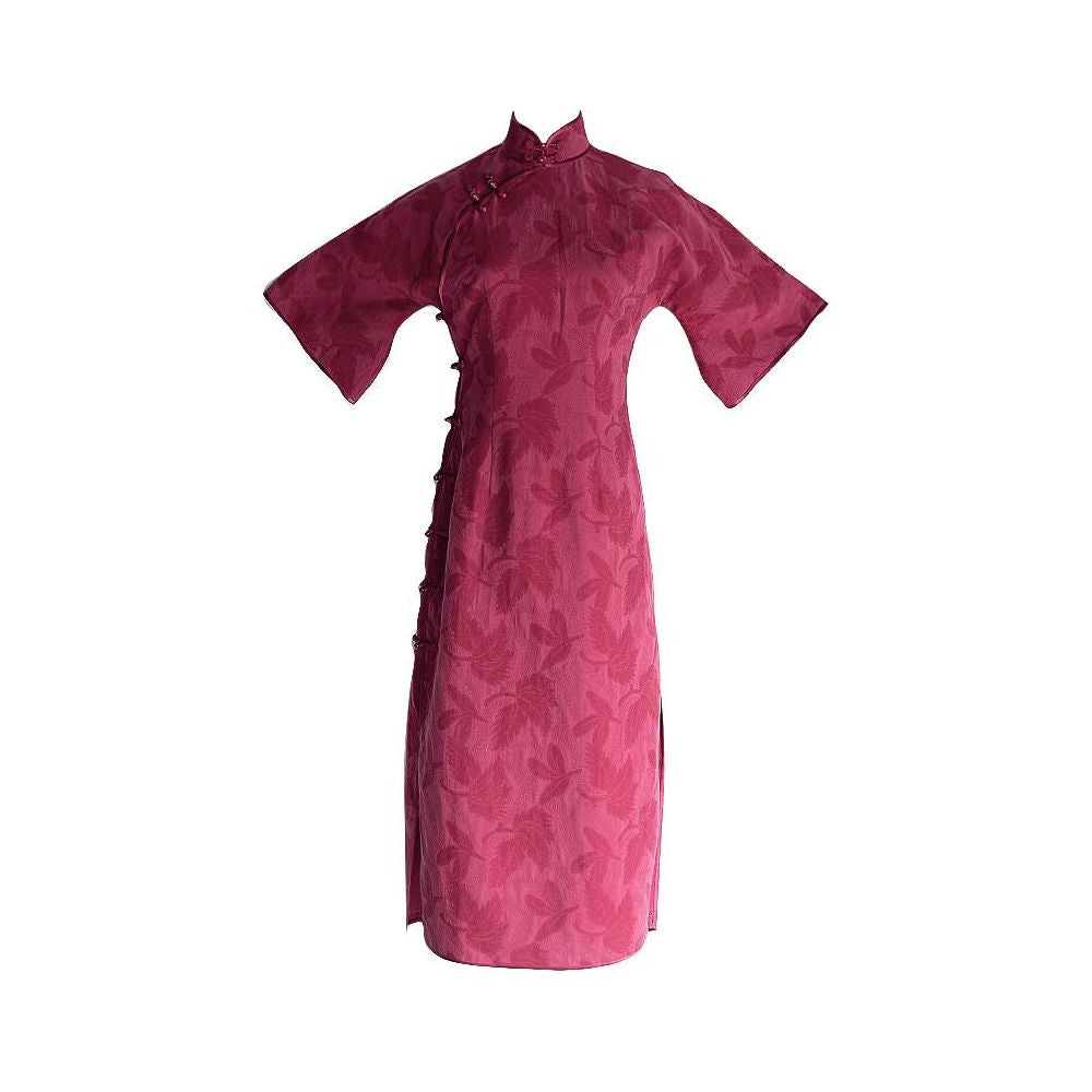 Wang Batian s original autumn and winter pure cotton silk cheongsam with handmade inverted sleeves and slim fitting cheongsam collar image 10