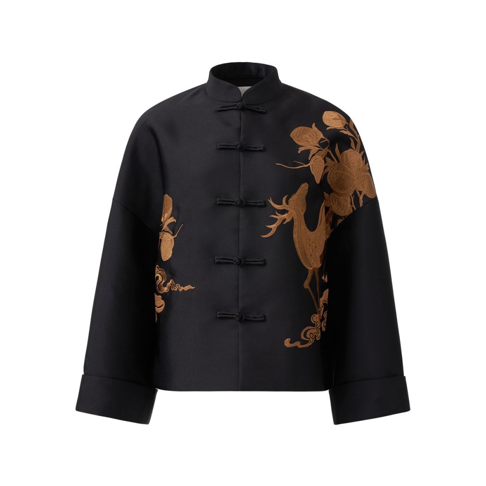 Naivee blogger s same style autumn new Chinese style women s clothing Chinese style top embroidered buckle loose jacket for women image 33