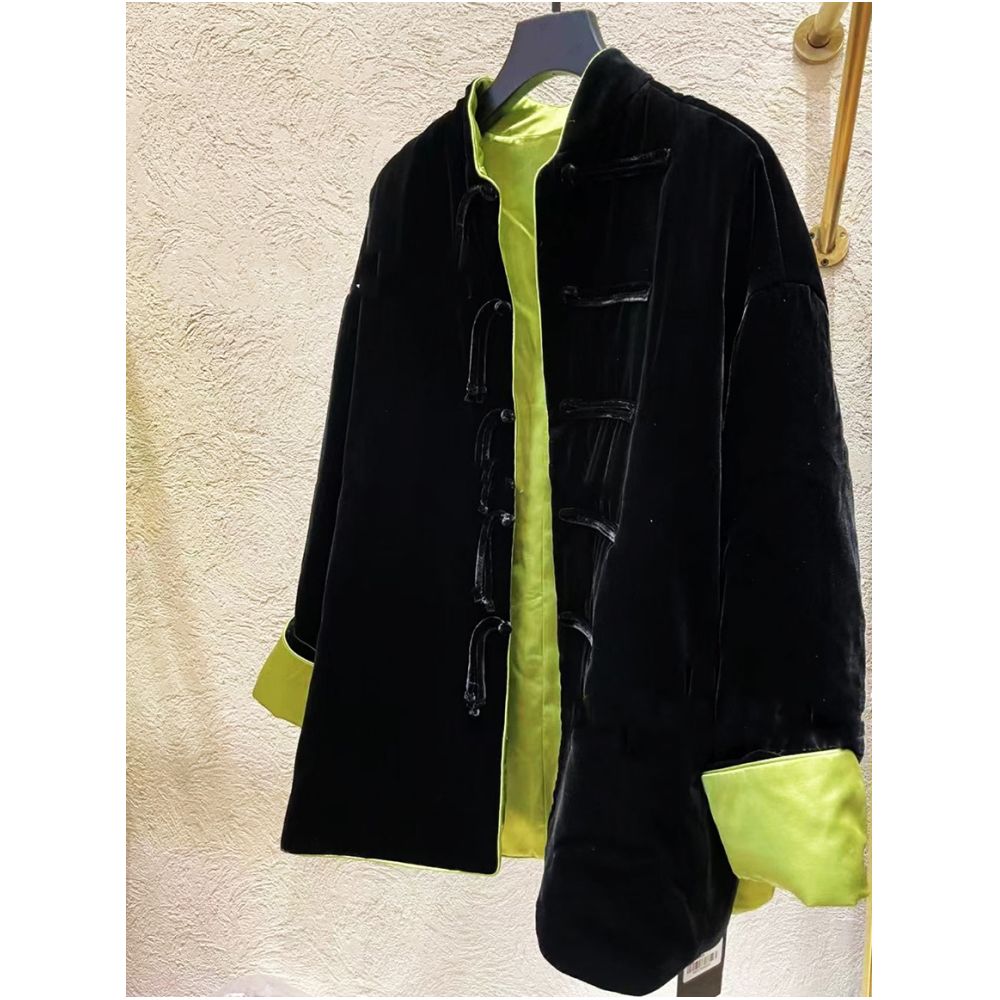 Good reputation CSZ012 fashionable new Chinese style silk velvet loose retro paired jacket top for spring and autumn women image 91