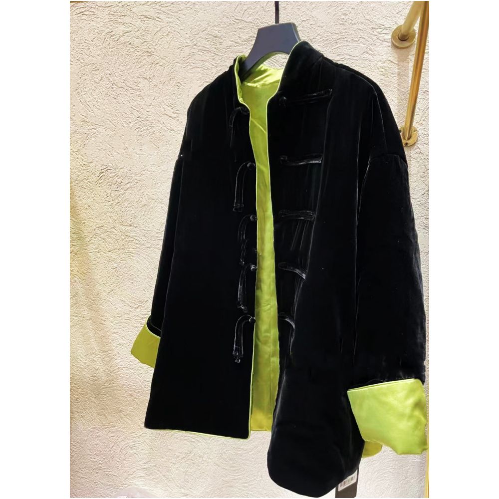 Good reputation CSZ012 fashionable new Chinese style silk velvet loose retro paired jacket top for spring and autumn women image 105