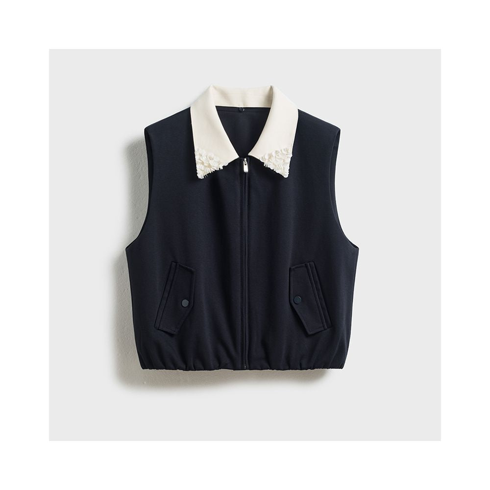 Jiaqi Ruixi early autumn thick Lyocell Tencel Heavy Industry nail bead loose casual vest versatile vest jacket image 20