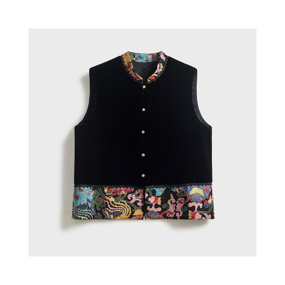 Jiaqi Ruixi Authentic Mulberry Silk True Velvet New Chinese style elegant and sophisticated versatile embroidered vest image 6