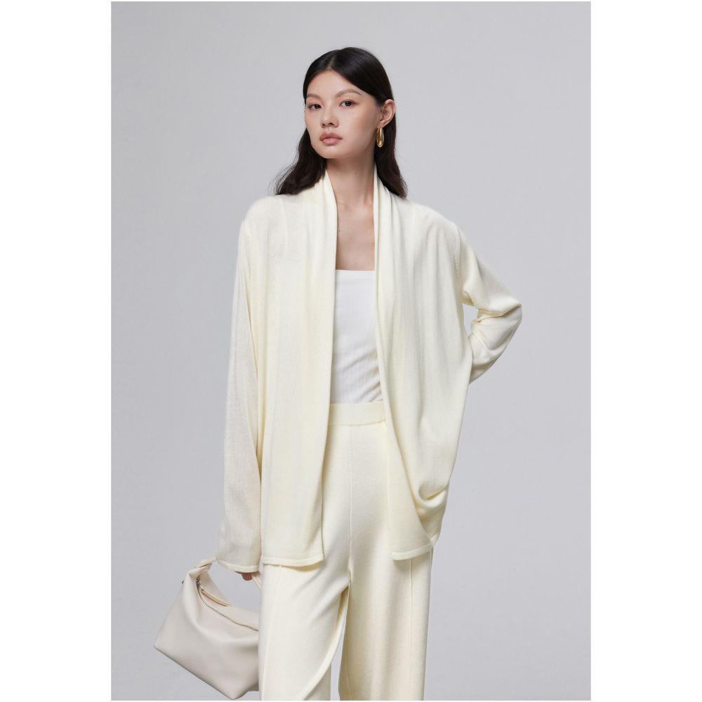 MOLYCHO early autumn lazy style knitted cardigan women s autumn outer sweater jacket medium long temperament loose top image 10