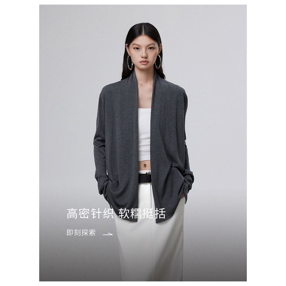 ASAYA4790 – CloudEase Knit Cardigan ☁️🖤🤍