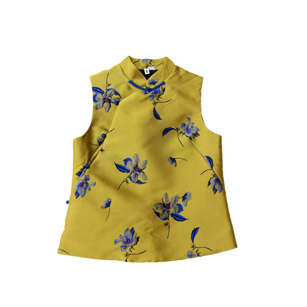 Ai Huiguan autumn and winter new Chinese retro printed brocade vest vest women s casual loose short vest waistcoat image 5