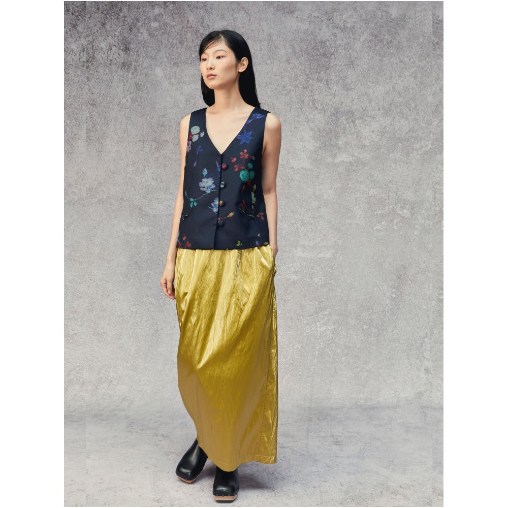 PaleBlueDot Blue Dot Original Design New Chinese V neck Pattern Printed Stacked Vest for Autumn and Winter image 11