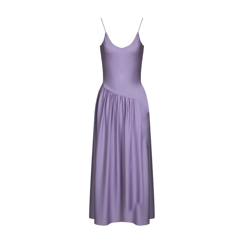 SAKINAWANG22 Summer Original Silk Double Joss Satin Pleated Large Swing V Neck Slim Suspender Dress Long Skirt image 14