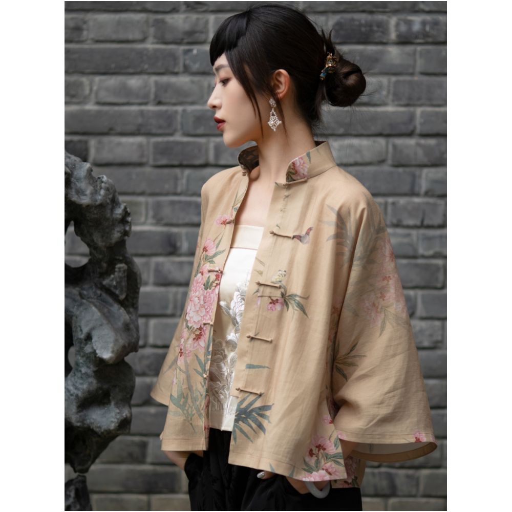 Qiuyuelu Yichengfengxu Silk heavy embroidery retro Chinese Han elements national style inner strap top image 3