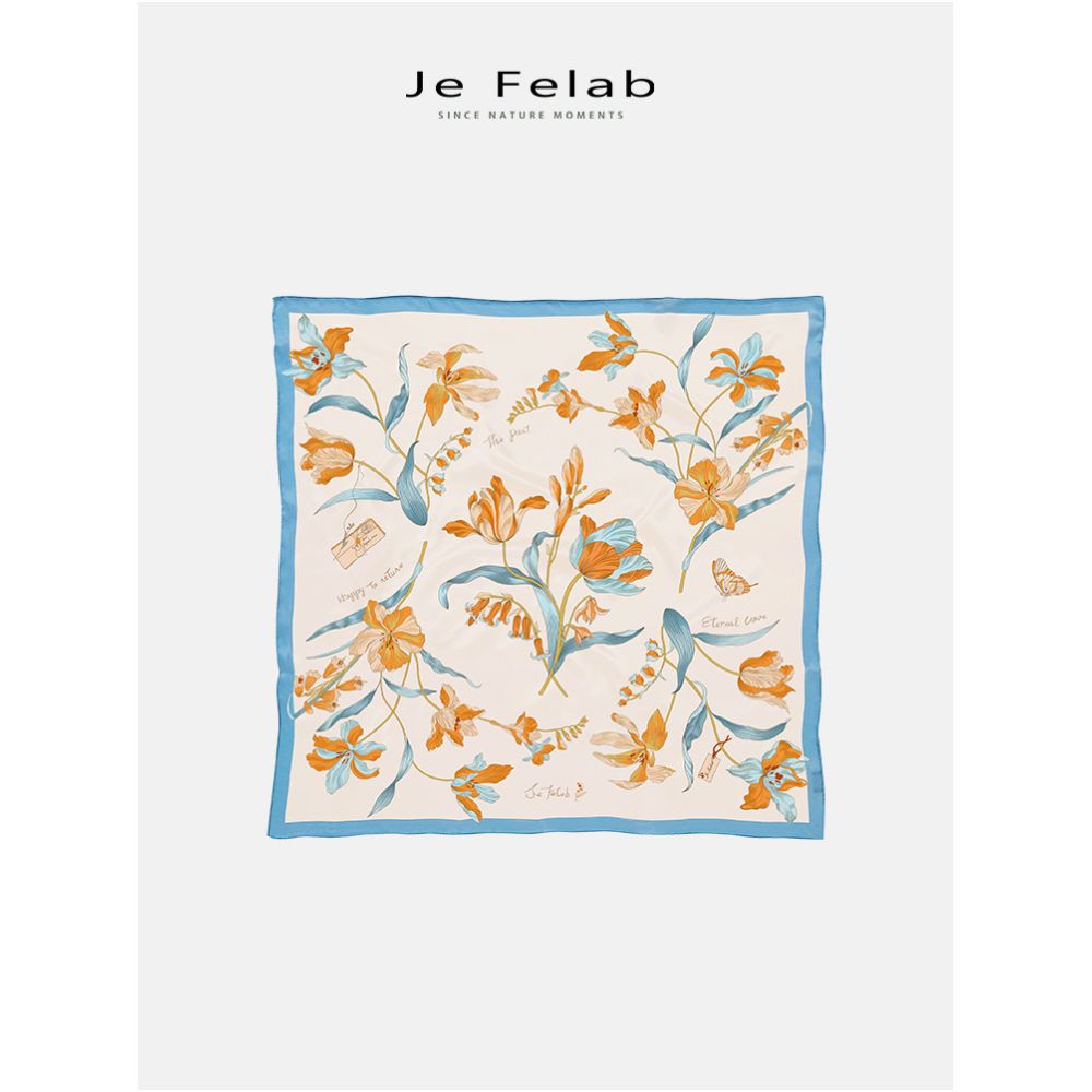 Mustard Inflorescence Poet French Printed Silk Mulberry Silk Scarf Large Square Scarf Mother s Day Gift image 4