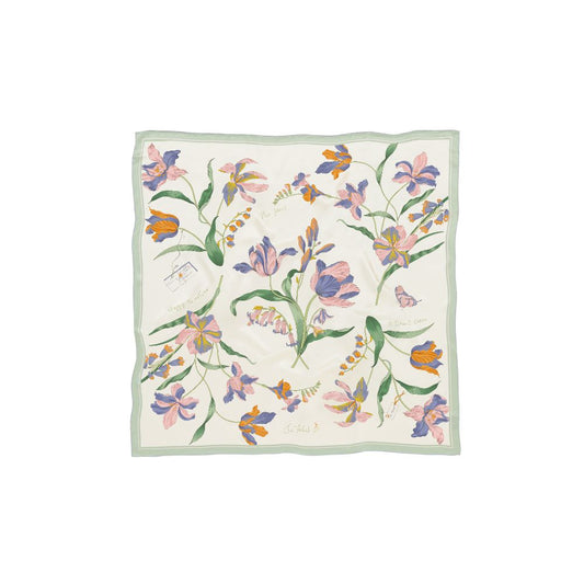 Asaya1255 - French plant hand-painted printing silk mulberry scarf