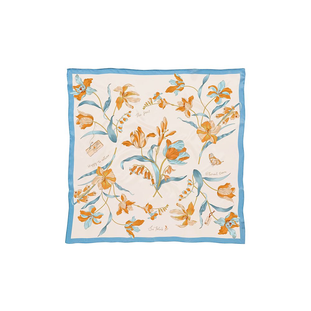 Mustard Inflorescence Poet French Printed Silk Mulberry Silk Scarf Large Square Scarf Mother s Day Gift image 8