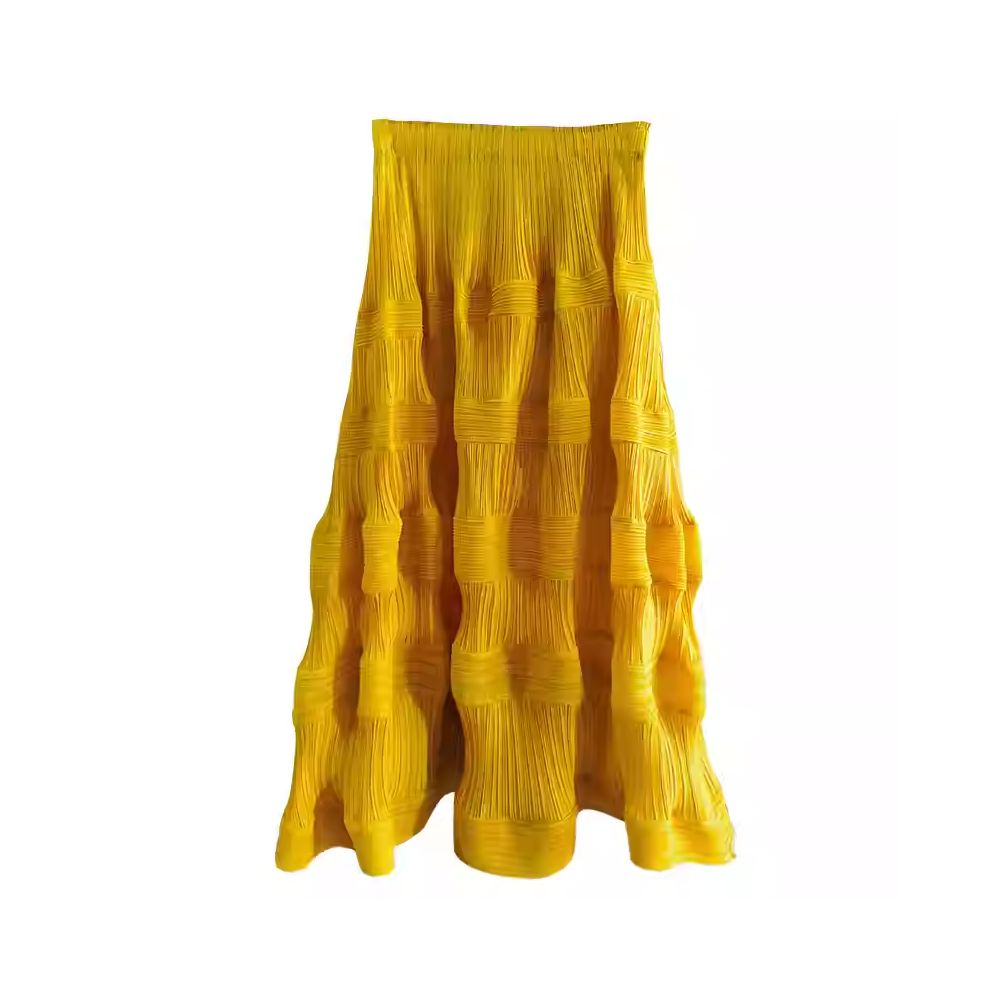 Asaya1216 -  lotus leaf collar pleated shirt and  pleated wave high waist skirt design
